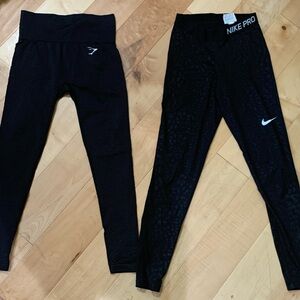 set of 5 leggings - nike and gymshark